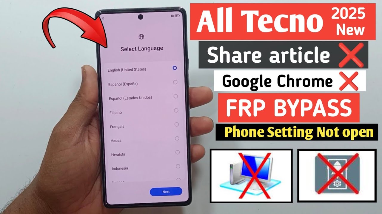 All Tecno Android 14/15 Frp Bypass/Unlock Without PC | Share Article And Chrome Not Open 2025