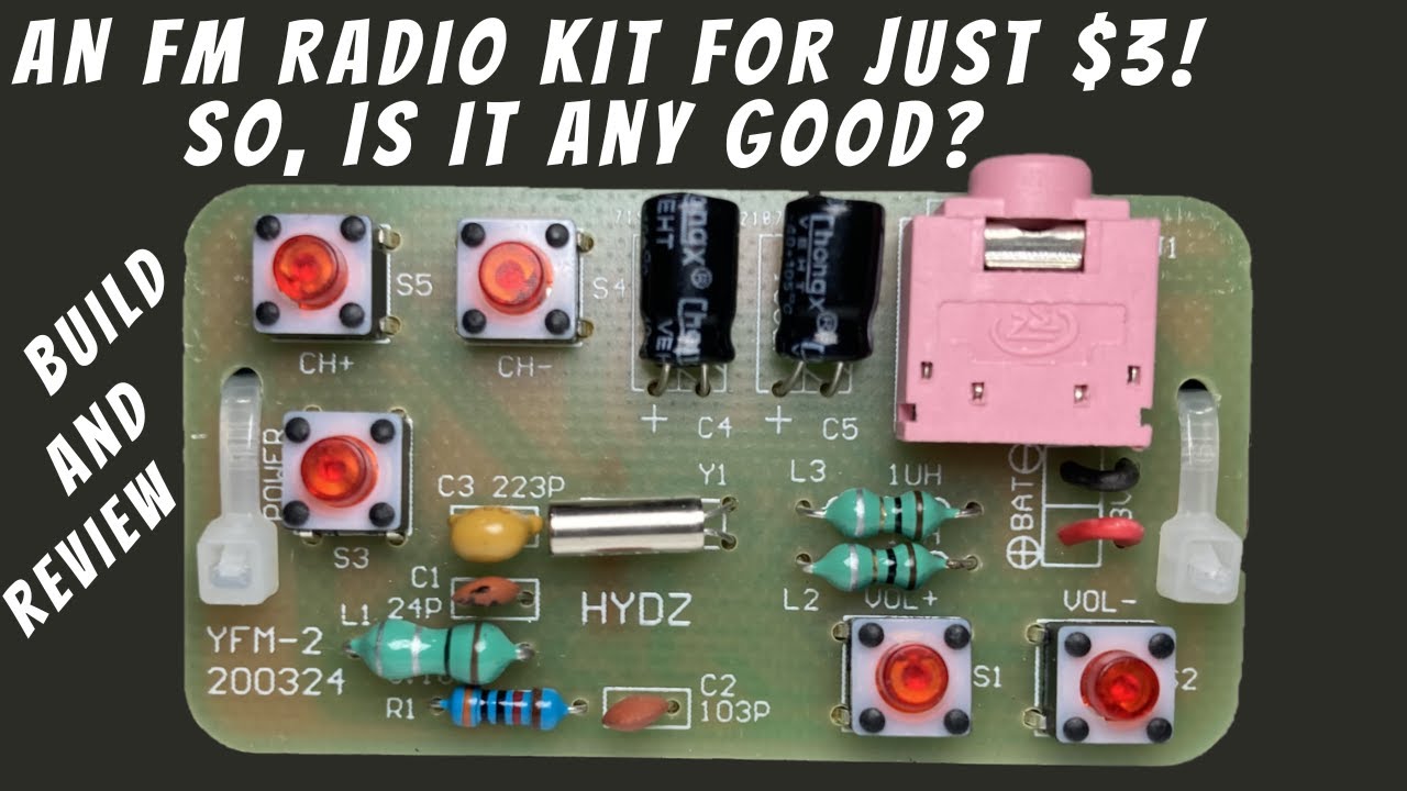 A Stereo FM Radio Receiver Electronics Kit for just $3!