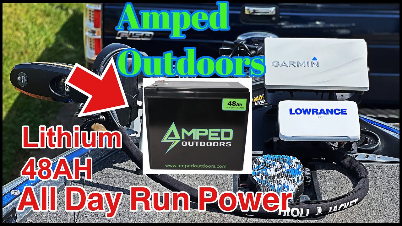 Amped Outdoors 48AH Lithium Battery | All Day Run Power For Garmin Livescope LVS34