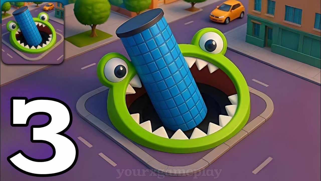 Hole.io - Gameplay Walkthrough Part 3- Swallow Everything & Dominate the City (Android, iOS)