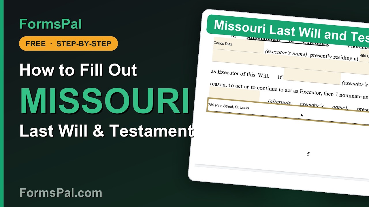 How to Fill Out a Missouri Last Will and Testament (Step by Step, Free Template)