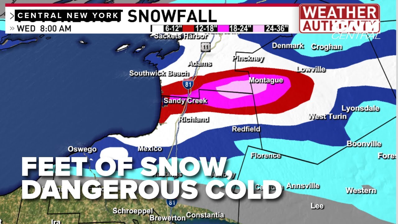 Parts of Central New York will be hammered by snow, others see extreme cold
