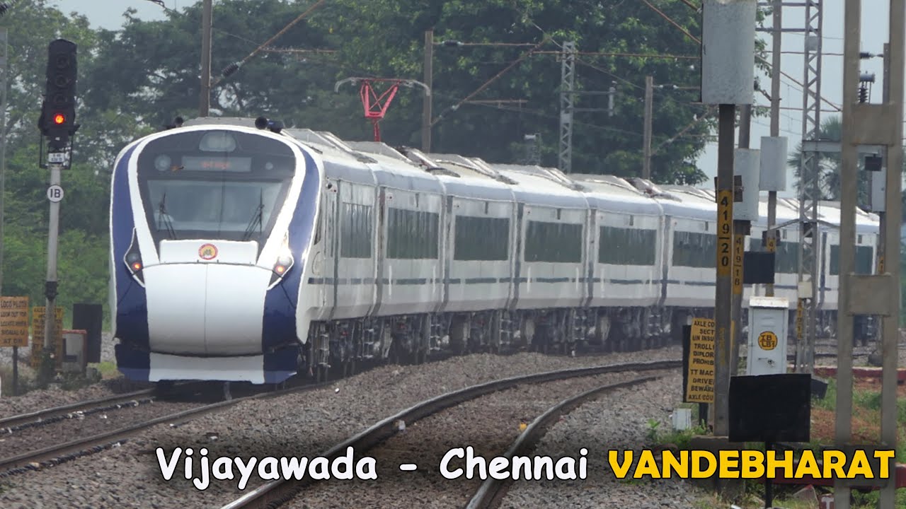 130 Kmph! First Run of Vijayawada - Chennai Central Inaugural VANDEBHARAT Express | Indian Railways