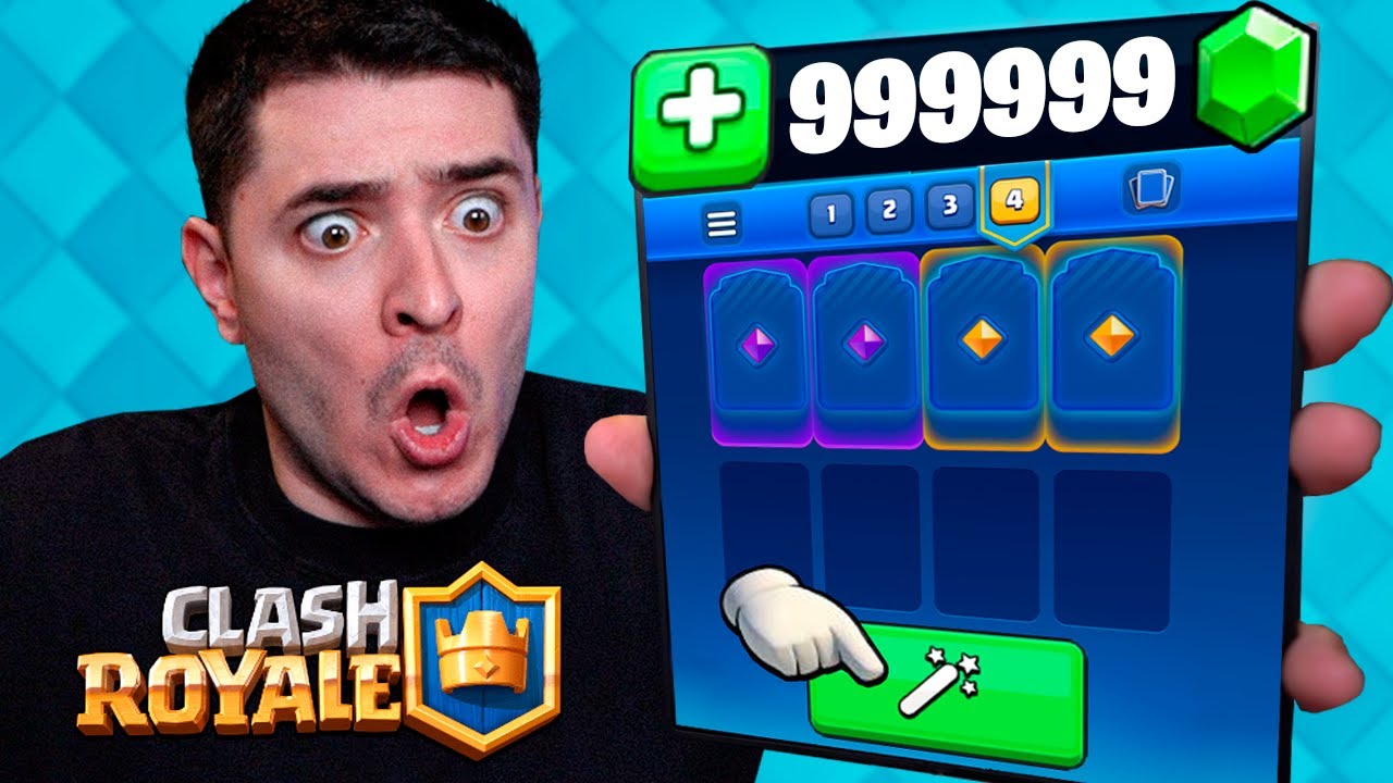 USEI A VARINHA MÁGICA NA CONTA MAIS GEMADA DO CLASH ROYALE!
