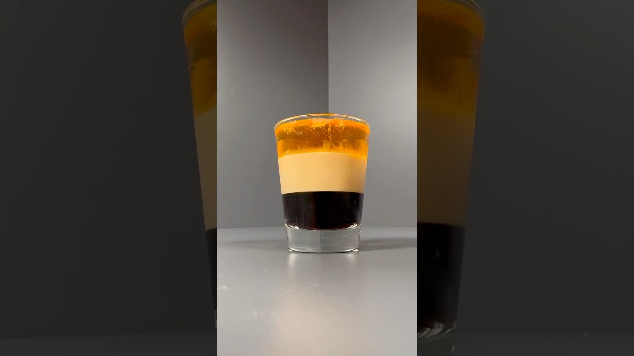 Duck Fart shot 🍹(a fun layered shot with whiskey) Recipe in the comments 👇#alcoholicdrinks