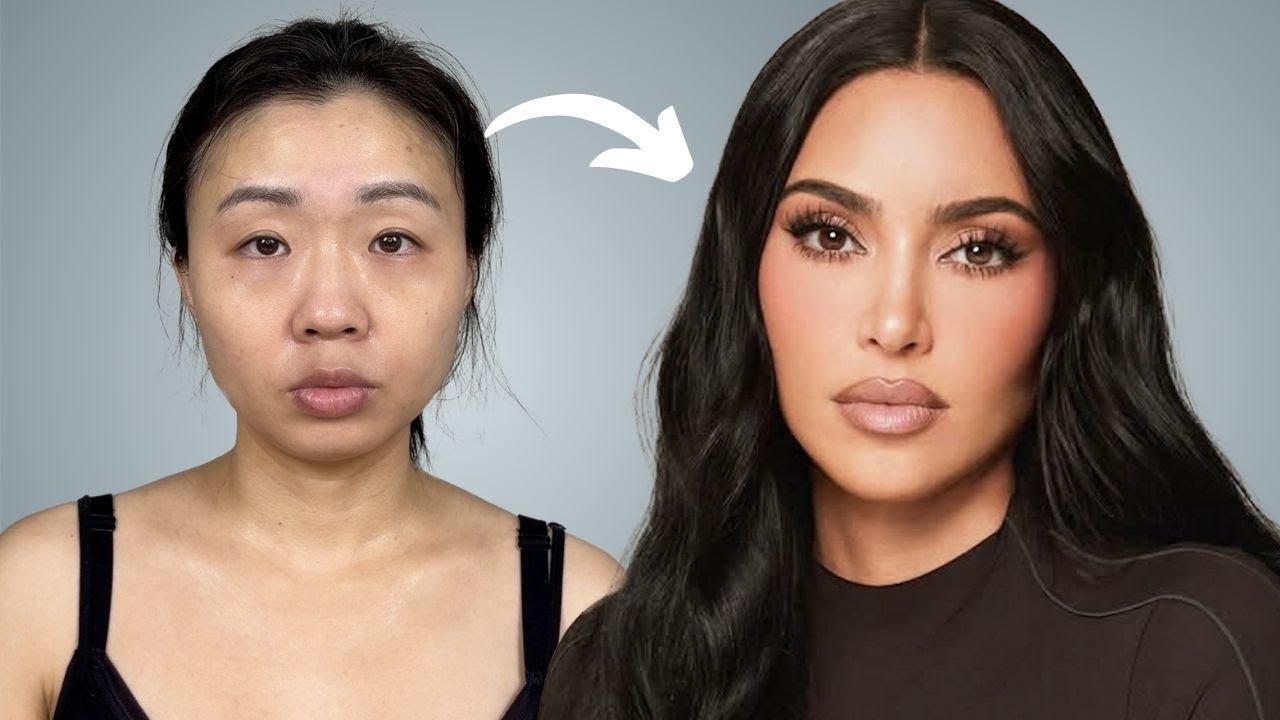 Kim Kardashian Makeup on my Asian face… what will he say? 👀