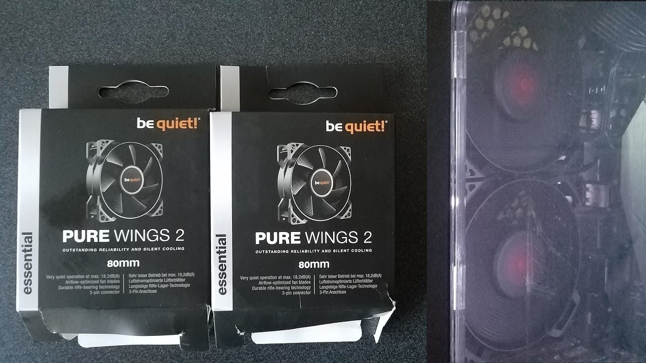 Распаковка и установка вентиляторов be quiet! Pure Wings 2 80 мм.