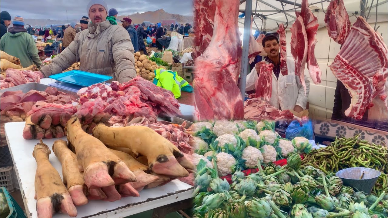 مع تساقط الأمطار الخير سوق سيدي يحي وجدة اثمنة الخضر واللحوم 