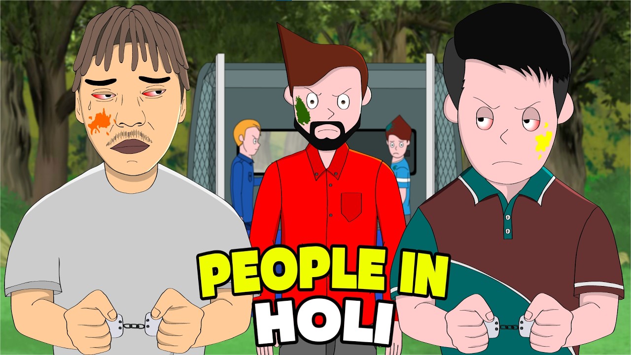 VTEN Holi With Police | People In Holi | Nepali Animation