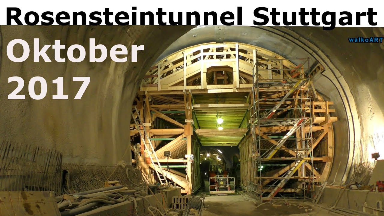 Straßenbauprojekt Rosensteintunnel B10 Stuttgart Okt. 2017 Tunnel construction Tunnelbau