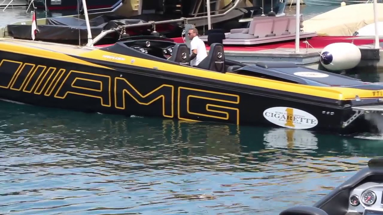 CIGARETTE Powerboats in monaco Marauder 50 (start up)