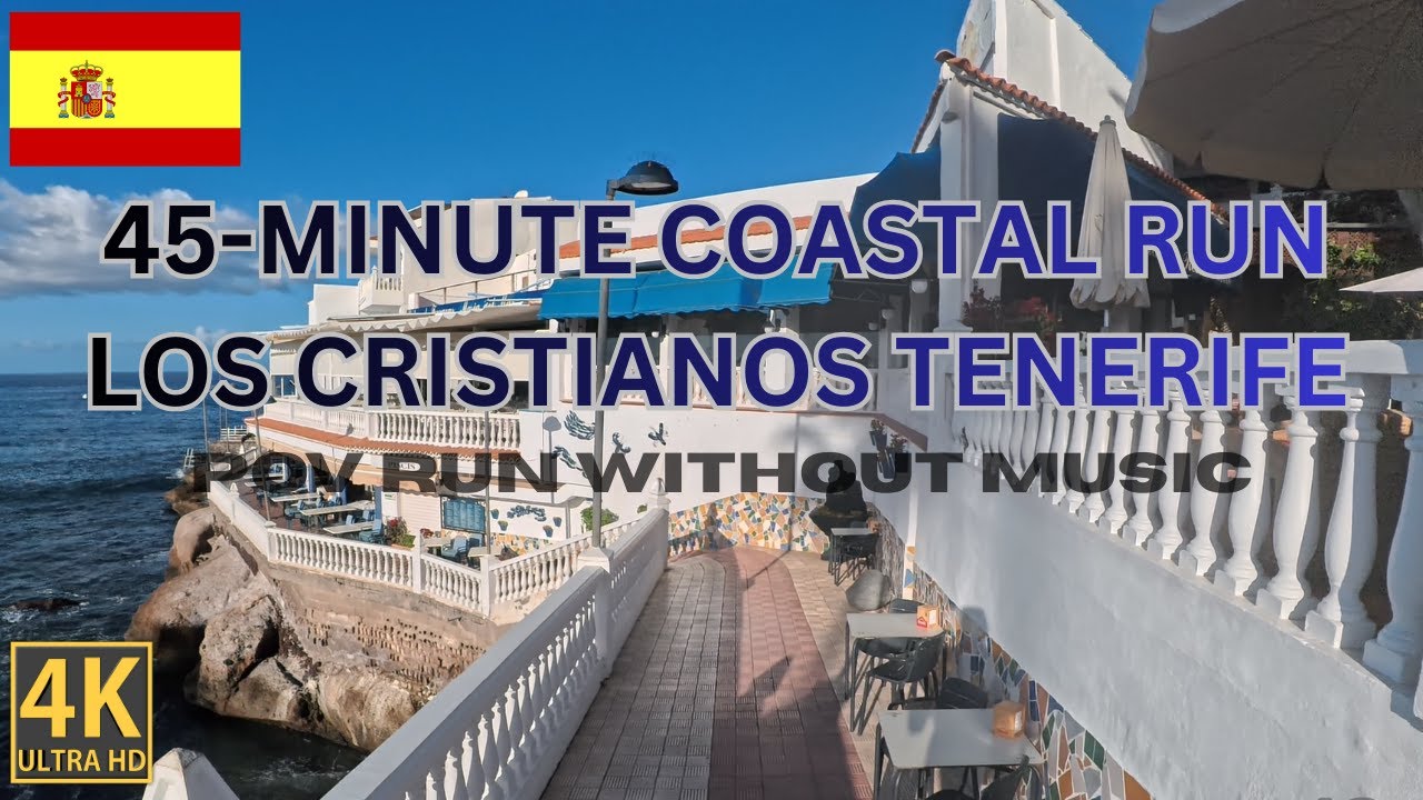 4K Sunrise Coastal Run | POV Run For The Treadmill. Los Cristianos, Tenerife