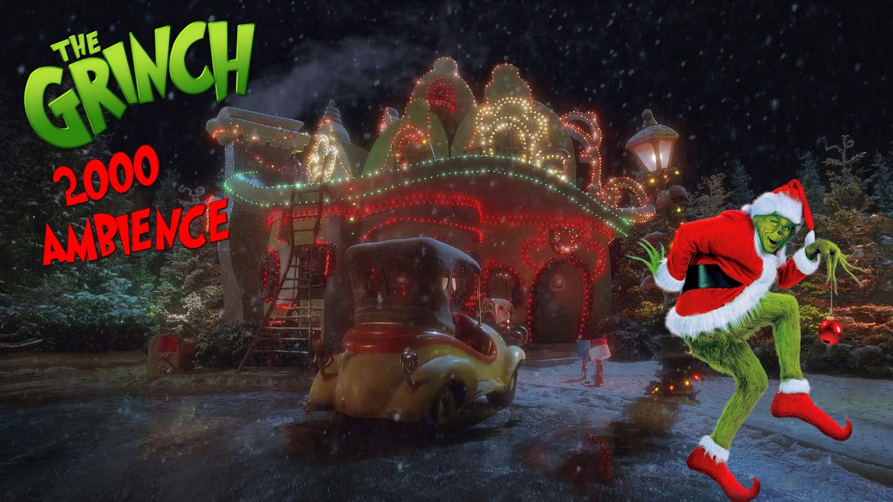 Christmas Ambience | The Grinch 2000 | Calm Slow Nostalgic Soundtrack with Winter Wind White Noise