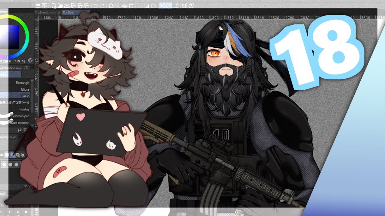 Making a new outfit for a vtuber! || Art Marathon [18]