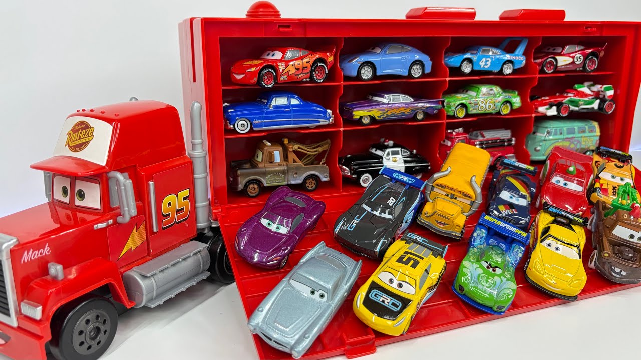 ASMR Organizing 24 Disney Pixar Cars Tomica into Mack Hauler | McQueen, Mater & Friends