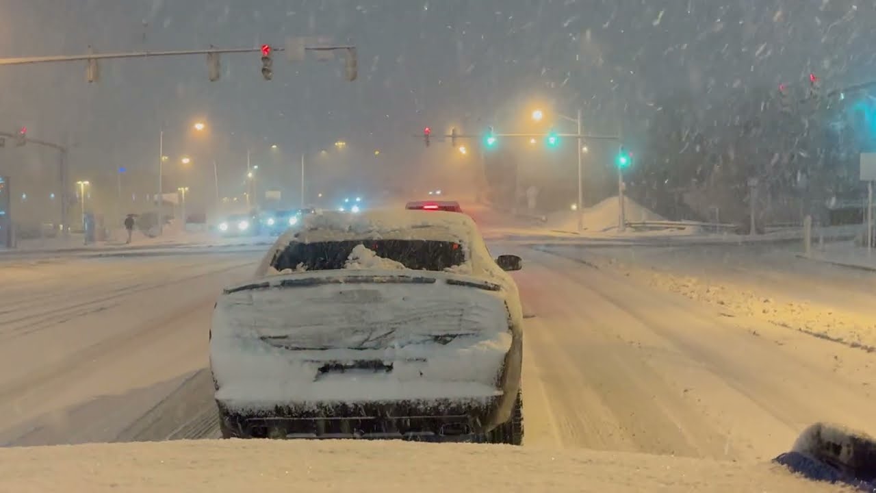 Drive in Snow Blizzard from NYC to Jersey city