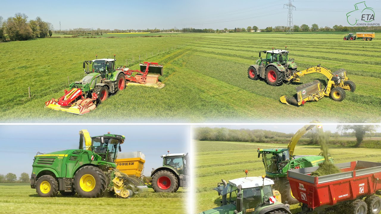 🚜🌱 Suivez l'ETA Adrien Rampon de la fauche à l'ensilage d'herbe 2020 |John Deere 8400 & Fendt 724