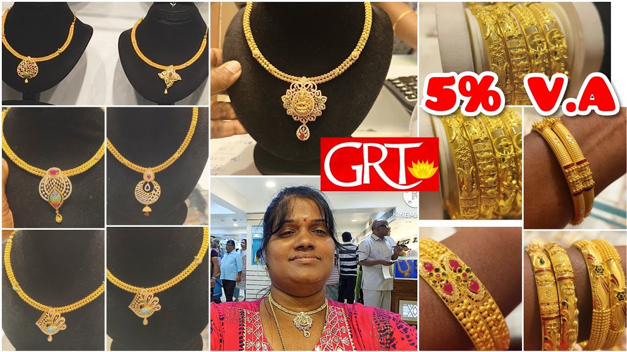 GRT Latest Offer | Gold Bangles Wastage Cut Down 20g Gold Necklace & Attigai gold necklace design