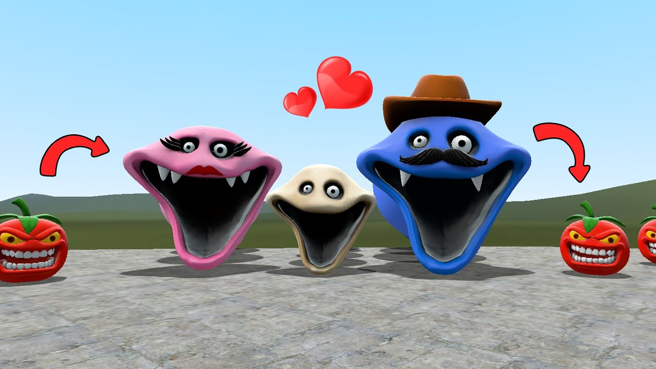 PSYCO TOMATO HAUNTING ON HUNGRY WORM FAMILY in Garry's Mod