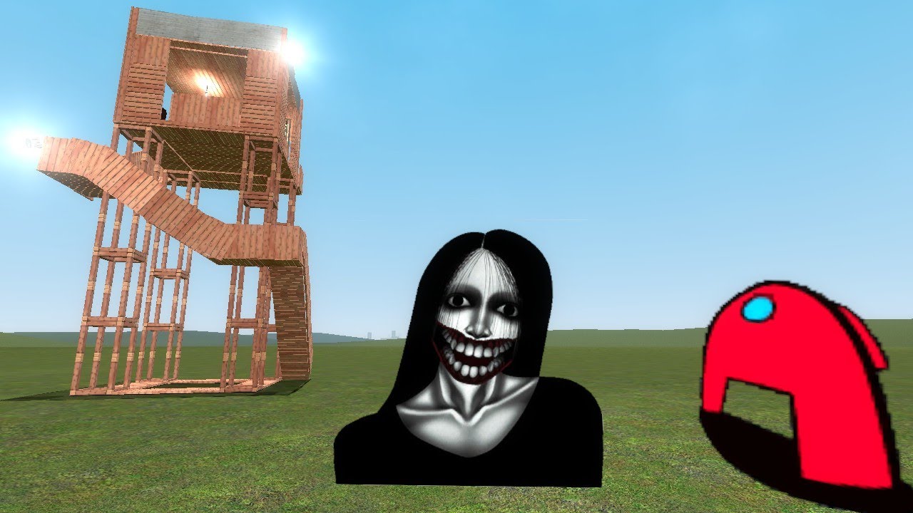 Kuchisake Onna and Scary Among Us Vs Towers In Gmod!