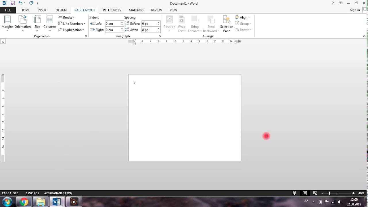 Microsoft Office Word - Page Layout menyusu