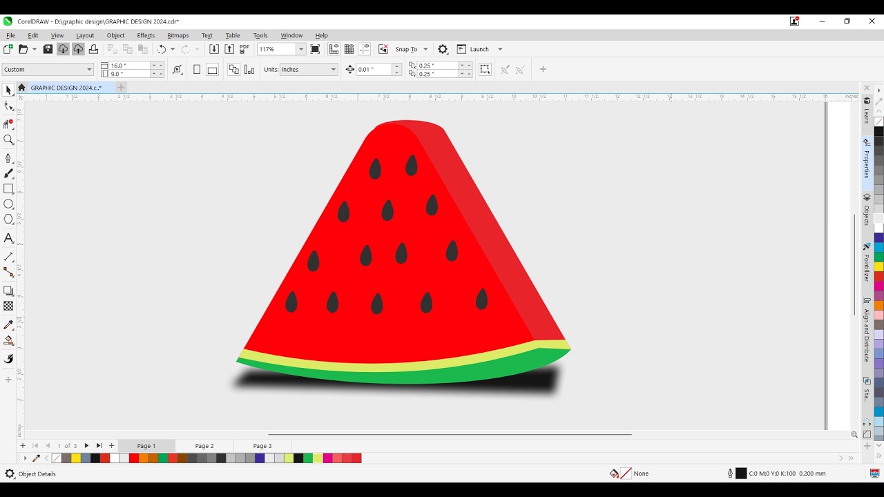 Как создать рисунок арбуза в CorelDraw: Типографика