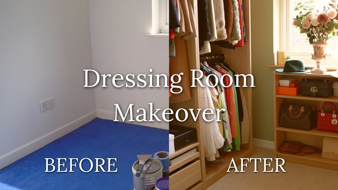 DIY Small Dressing Room Makeover on a Budget - Victorian House Renovation, Aesthetic Walk In Closet
