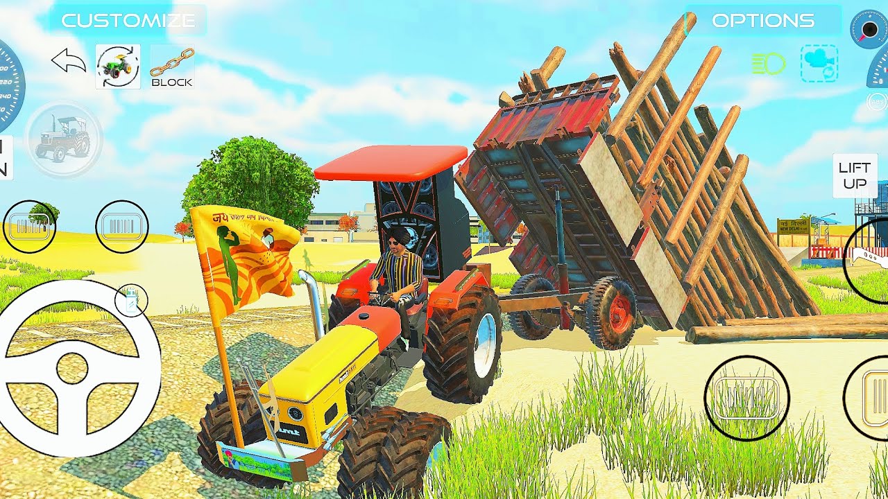 फार्म पे लकड़ी ले के जा रहा था/रास्ते में ट्रॉली पलट गई 🤩 indian vehicle simulator 3d 