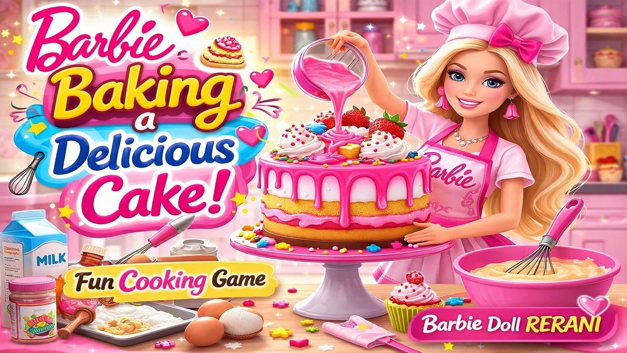 Barbie Baking a Delicious Cake | Fun Cooking Game for Kids | Barbie Doll Rerani