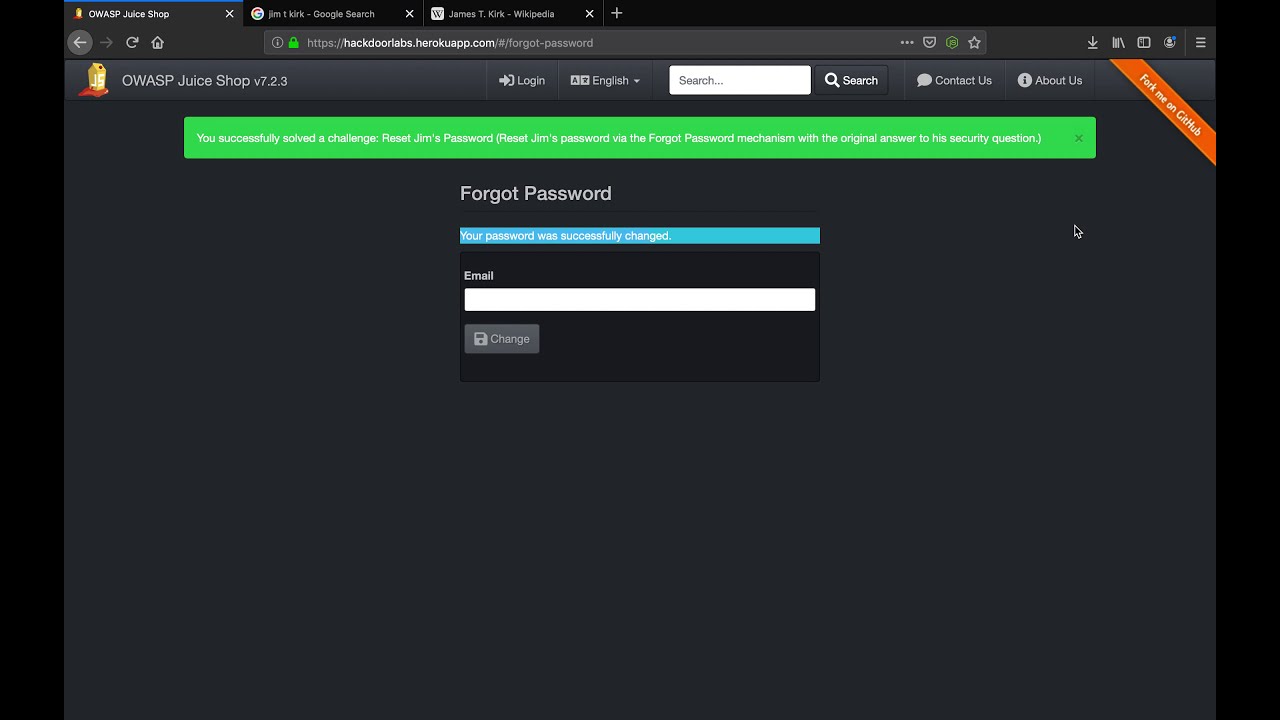 A3 - Sensitive Data Exposure  OWASP Juice Shop Tutorial - Exploiting Forgot Password