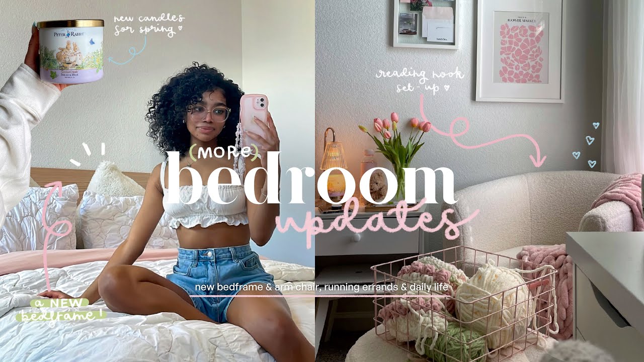 bedroom updates 🌷📦🛒 — new bed frame, a reading nook, errands, daily life & lots of deliveries