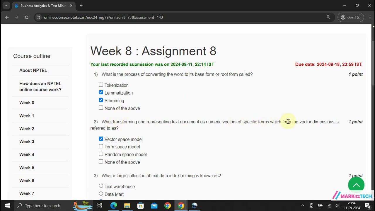NPTEL Business Analytics & Text Mining Modeling using Python Week8 Assignment8 Solution JULY 2024