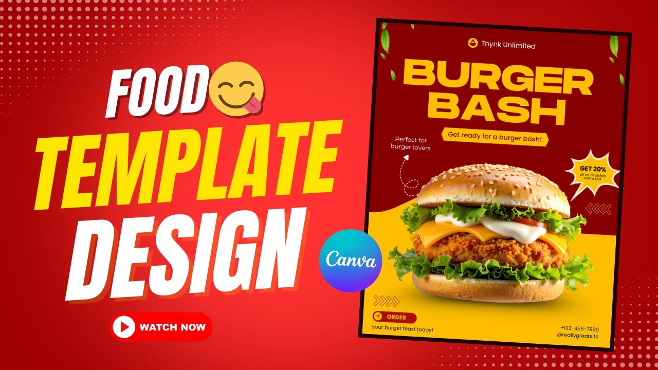 🍔 Canva Food Template Tutorial | Modern Food Ad Design Tutorial 🍔 
