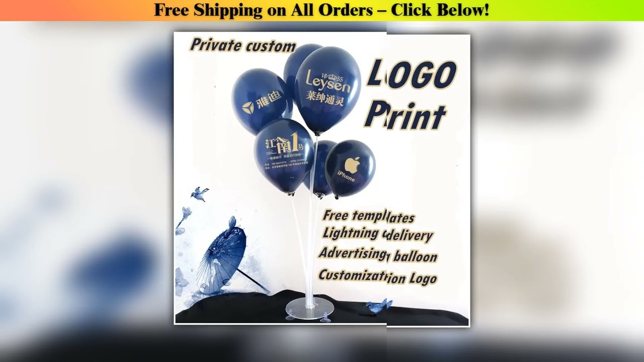Custom Balloon Ink Blue QR Code Advertising Balloon Printing Custom Logo Starry Night Blue