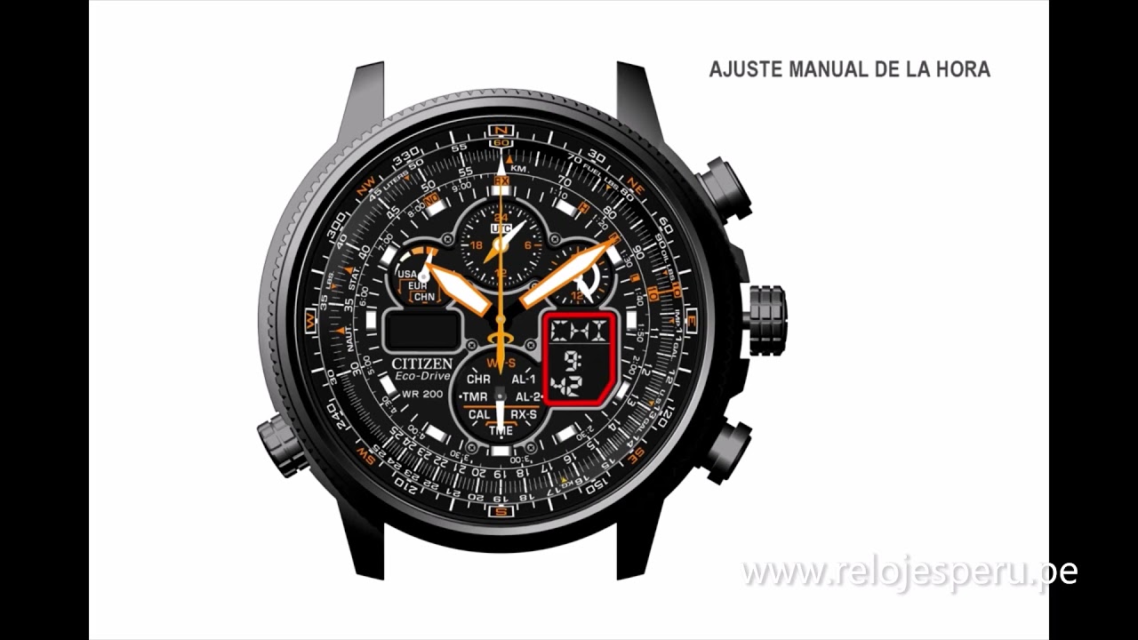CONFIGURACION DE HORA CITIZEN JY8051-59E, JY8075-51E, JY8078 52L, CB5840-59E Y MAS (CALIBRE U680)