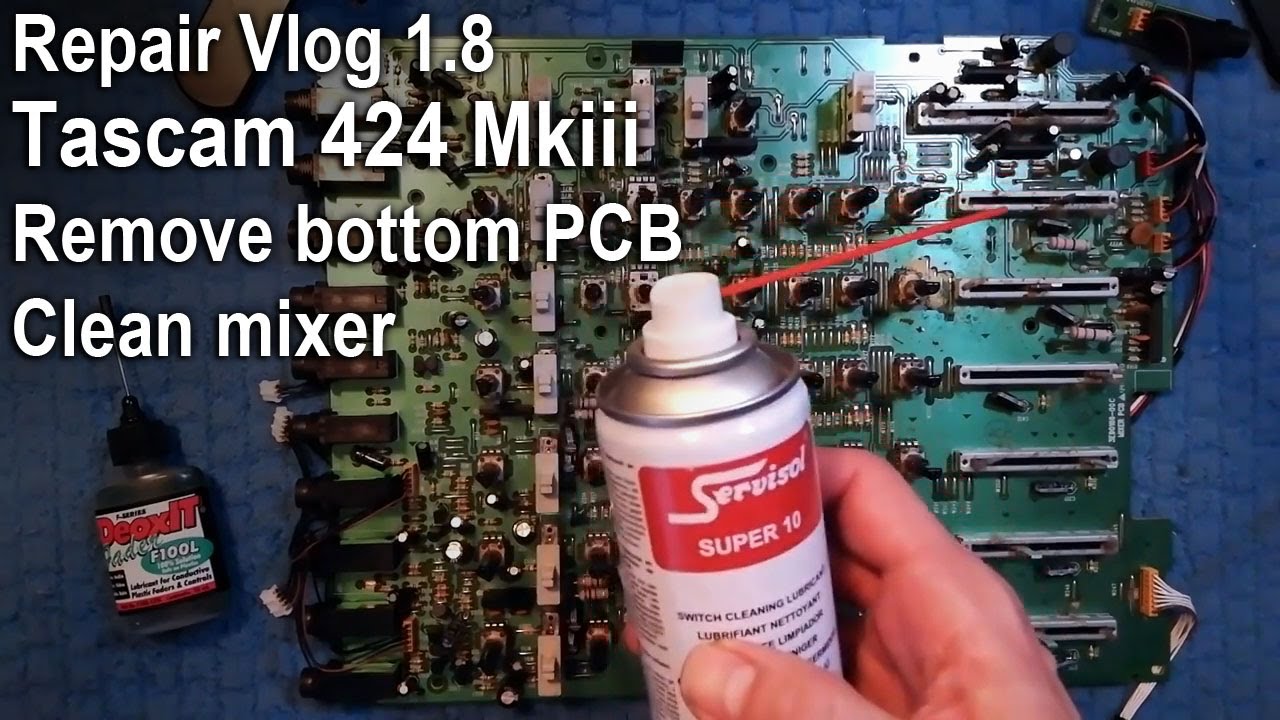 Tascam 424 MkIII Portastudio | 8 | Remove bottom PCB & clean mixer