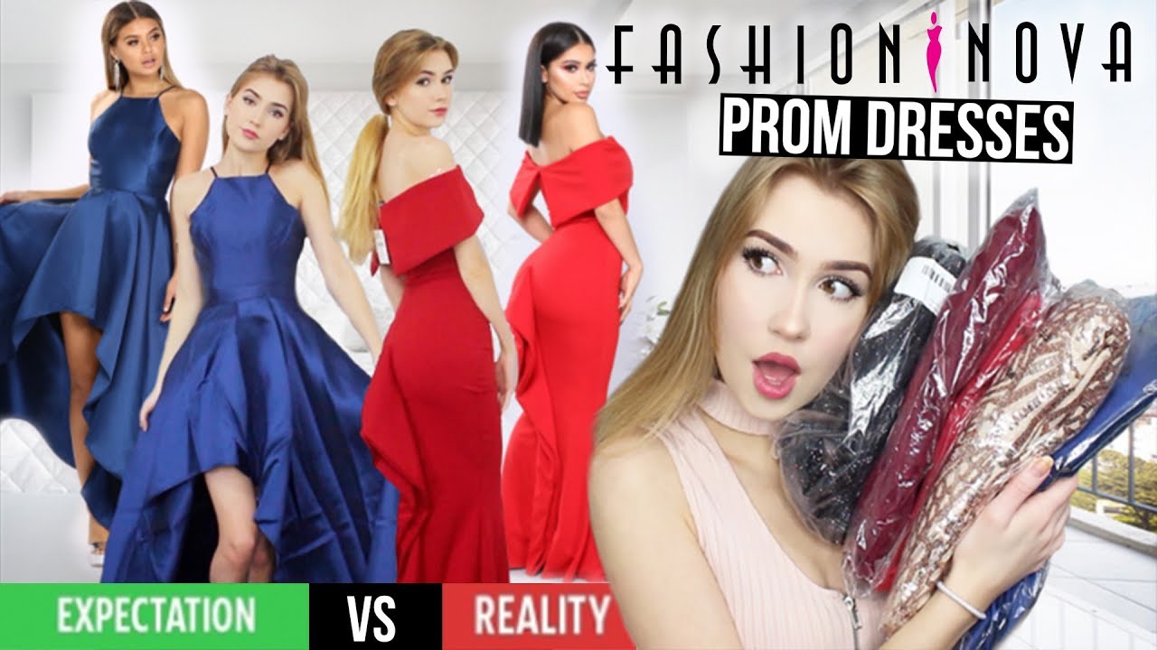 TRYING ON FASHION NOVA PROM DRESSES!! *Success*