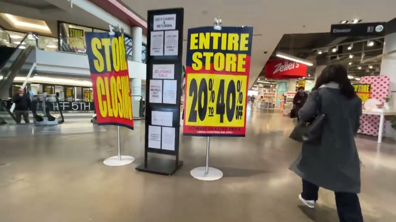 The Bay Closing - Rideau Center Shopping Mall Ottawa Canada Liquidation Sale April 2025 Tour HBC