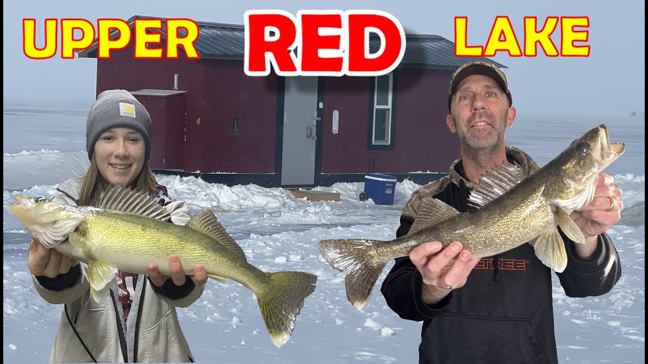 WALLEYE Frenzy on Upper Red Lake Ice Camping PT. 1
