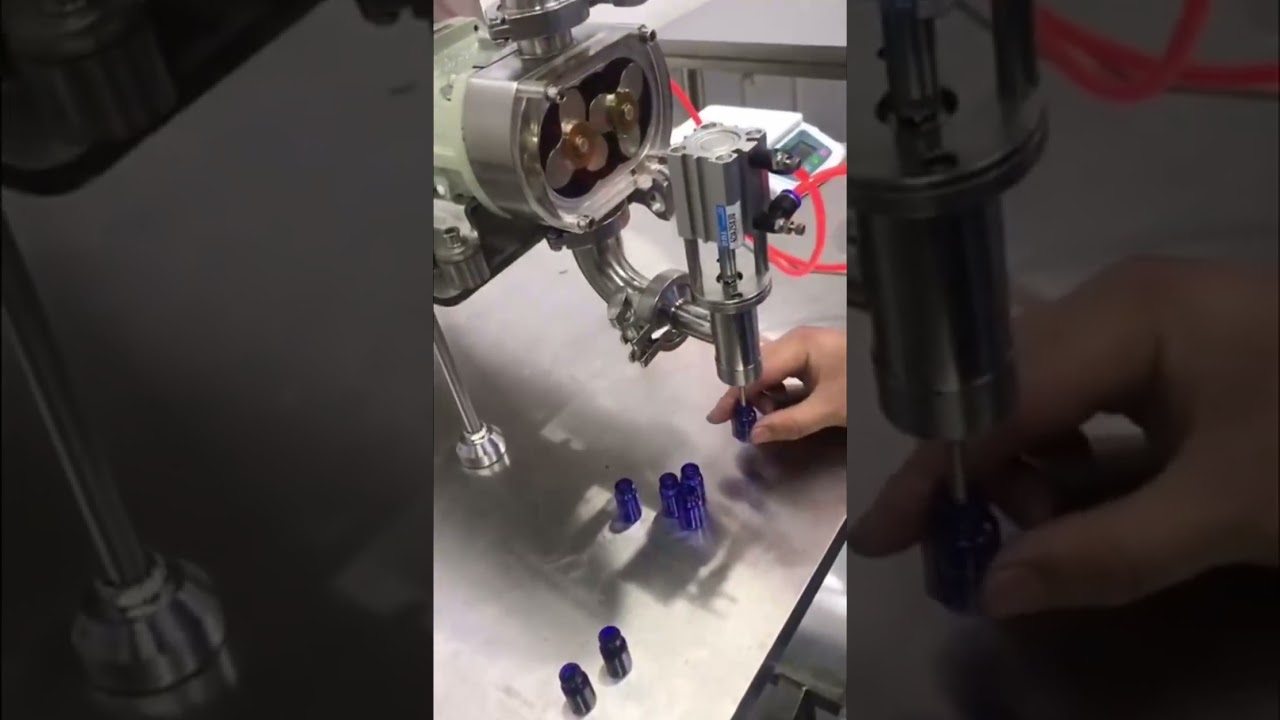 Small automatic bottle filling machine #bottlefillingmachines lobe pump servo Dosing 2-20000ml/times