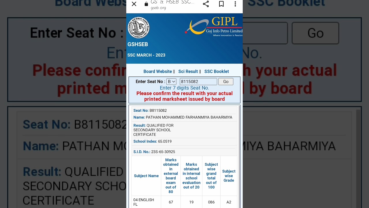 /IMPOSSIBLE/MY FRIEND RESULT 99 PERCENTILE ❤️ #gseb #result #10thresult #shorts #new