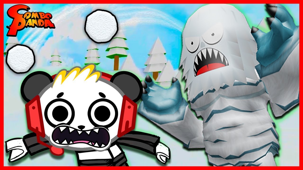 Roblox Snowball Fighting Simulator ESCAPE THE EVIL SNOWMAN Let's Play with Combo Panda