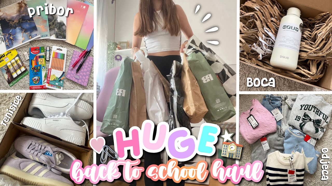 OGROMAN back to school shopping *try on*  haul 🏫🖇️🛍️ | odjeća, tenisice, kozmetika, pribor…