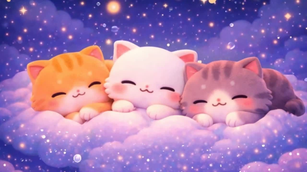 Gatitos Acurrucados en la Nube | Perfecta para Dormir y Relajarse