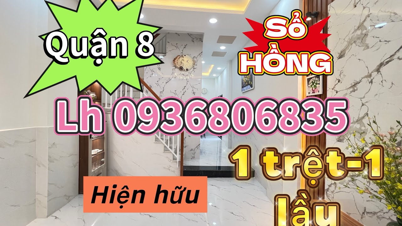 Quận 8) Nhà bán 🚗 Đường lưu Hữu Phước 1 trệt-1 lầu 🛏️ 2 PN 