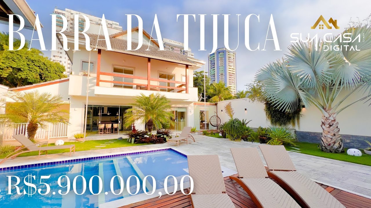 CASA DECORADA, COM SALA DE CINEMA E ÁREA DE LAZER NA BARRA DA TIJUCA | CONDOMÍNIO SANTA LÚCIA