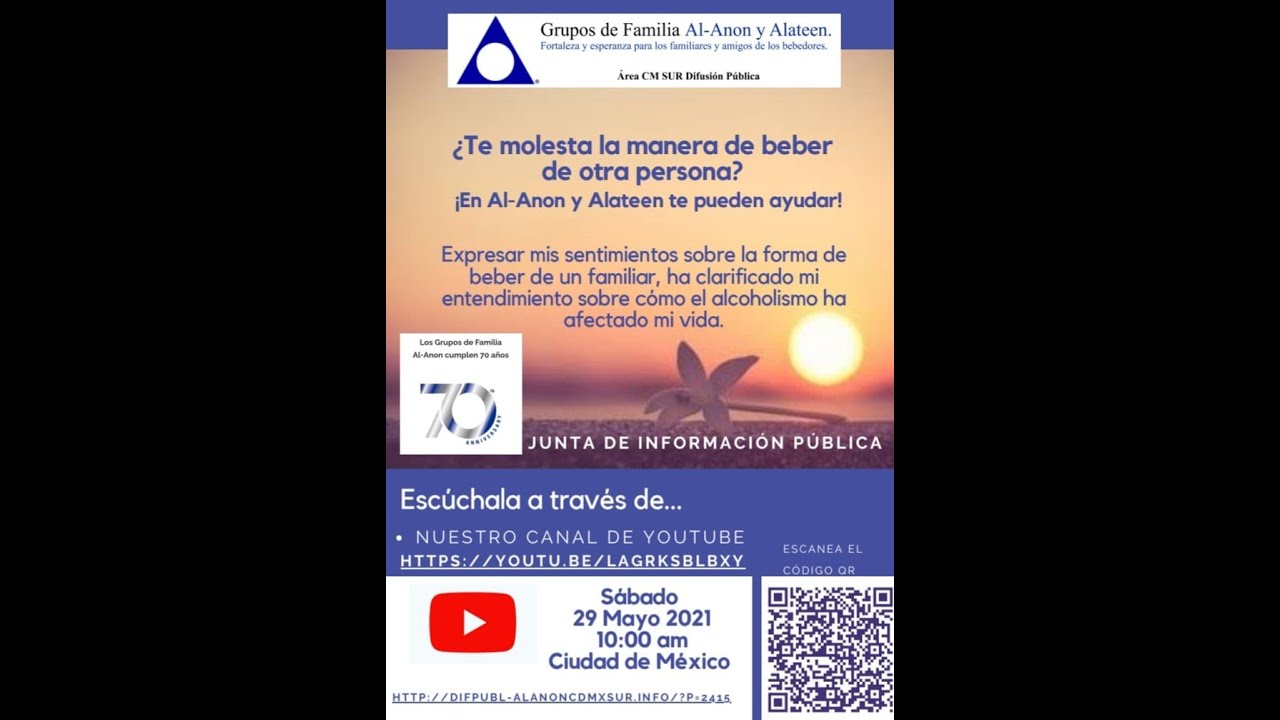 Junta de Información Pública Al-Anon 29 de mayo 10am