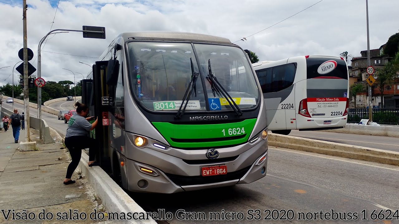 Visão do salão do mascarello Gran micro S3 2020 Norte buss transportes 1 6624 Volkswagen 9.160 OD
