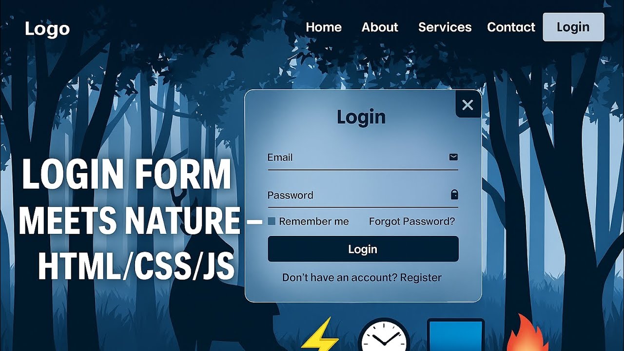 Login Form Meets Nature &mdash; HTML/CSS/JS Forest UI 🌲🦌✨