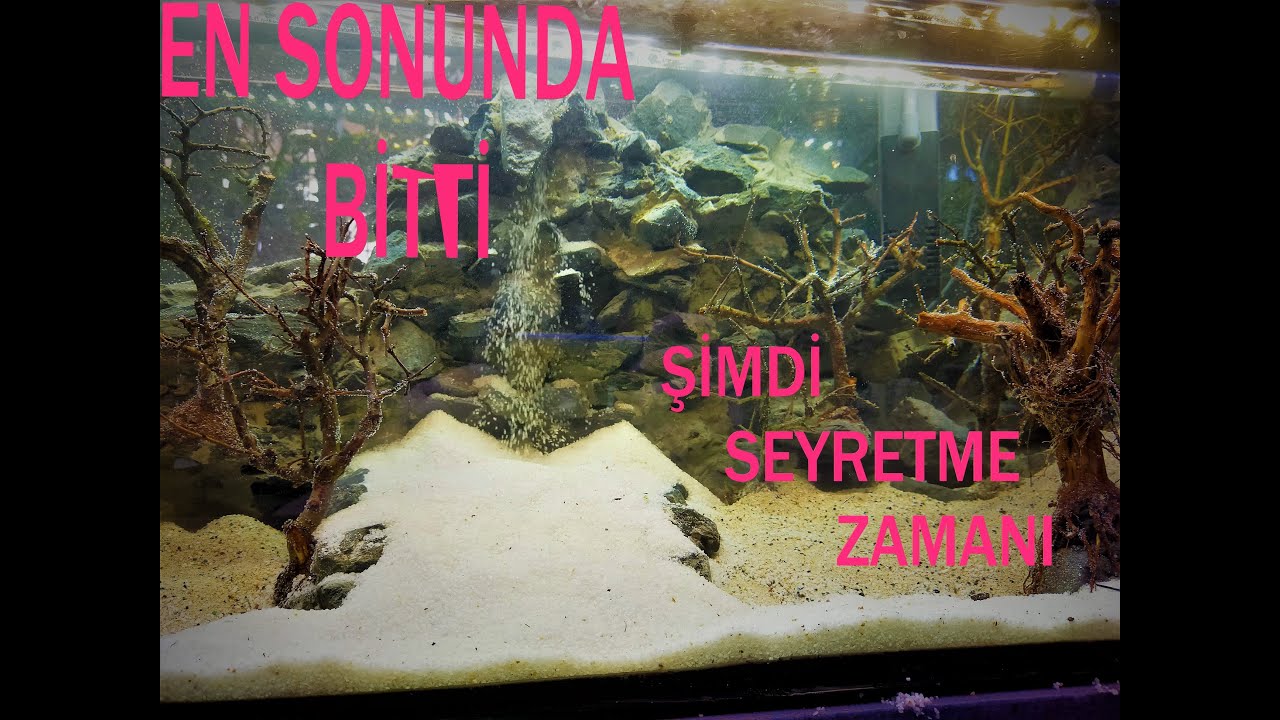 YENİ YAPTIĞIM AKVARYUM DEKORU - KUM ŞELALESİ